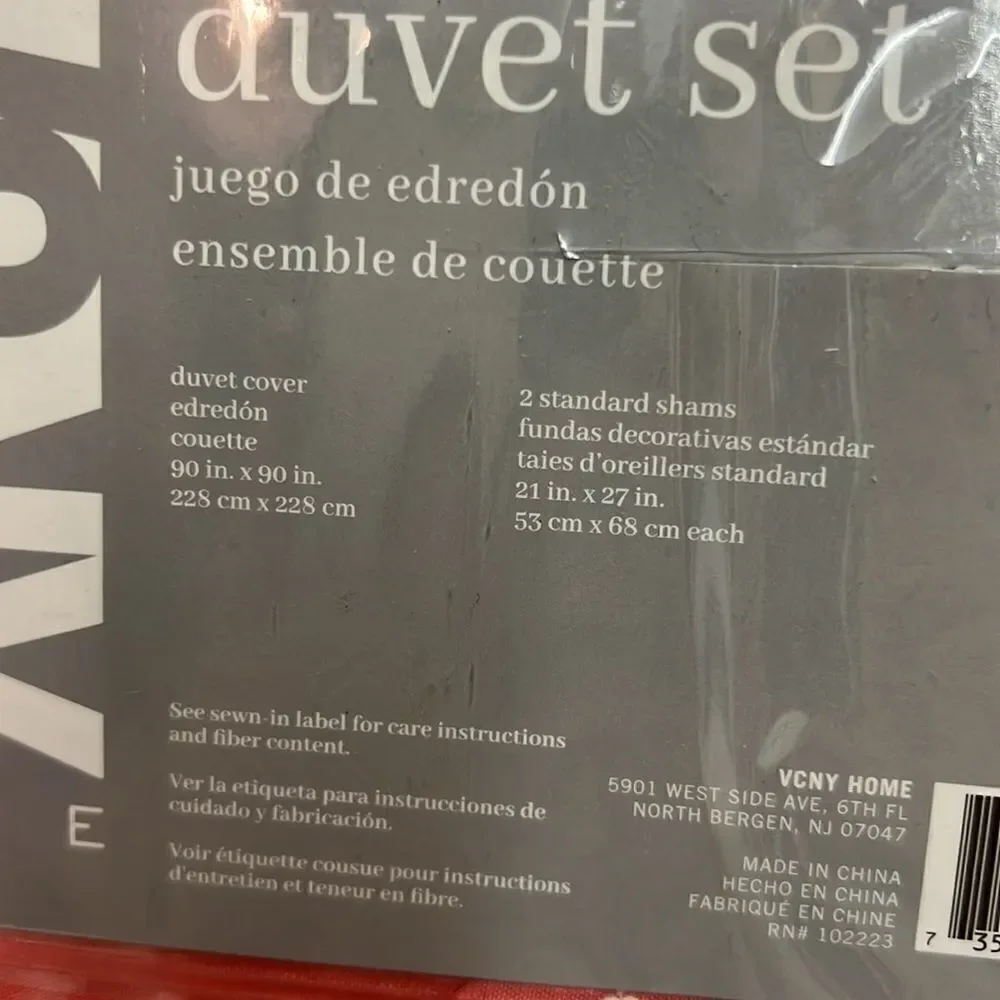 VCNY Home Carmen 3 Pieces‎ Ruched Queen Duvet Cover Set